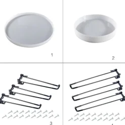 3 Bordben Og Skrue Resin Form Sæt Rund Bakke Epoxy Støbning Form Til DIY
