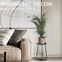 50 cm blomsterkrukke stativer plantehylde, metal plantestativ, til hjemmebalkon indendørs have (sort)