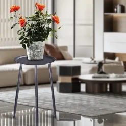 50 cm blomsterkrukke stativer plantehylde, metal plantestativ, til hjemmebalkon indendørs have (sort)
