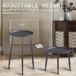 50 cm blomsterpottestativ med flere niveauer, metal plantestativ, til hjemmebalkon indendørs have (sort)