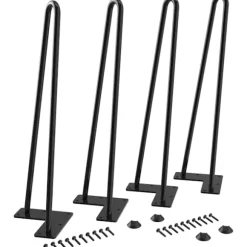 45 cm Hårnålebordsben Maks. støtte 204 kg med beskyttelsesfødder Midt-århundredes moderne stil til møbelben, sofabordsben