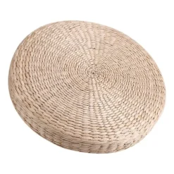40 cm Rund Puf Tatami Pude Gulvpuder Halm Meditation Blød Yoga Måtte