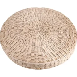40 cm Rund Puf Tatami Pude Gulvpude Strå Meditation Blød Yoga Måtte