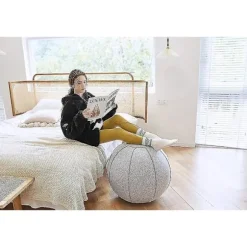 65 cm Siddende Bold til Kontor, Kollegium og Hjem, Pilates Træningsbold med Betræk, Letvægt, Selvstående, Ergonomisk, Postur-Aktiverende Træning