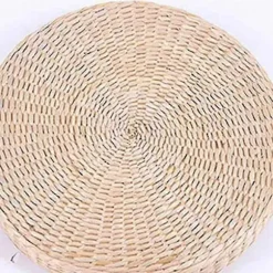 45 cm Yogamåtte Rund Puf Gulvpude Halm Meditation Fortykkelse Blød Yogaudstyr[co]
