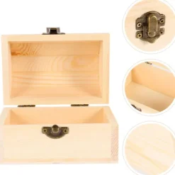 2 Craft Box armbånd, hængslede tænder, ædelstene/imiteret træ/ældet perle, medium kuffertlås, vintage brænderur