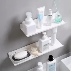 2 Flydende Væghylder, Hvide Vægmonterede Hylder Kompatible med Soveværelse, Badeværelse, Køkken, Stue, Kontor (30CM)
