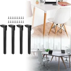 4 Foldbare Bordben - Sammenklappelige Bordben - Multifunktionelle, Bærbare og Stabile - Til Natborde, Bænke, Computerborde og Mere Black Height 50cm | Fyndiq