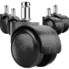 2" Heavy Duty Kontorstolshjul Udskiftning, Lyddæmpende Gummi Roterende Hjul til Kontorstol, Sa
