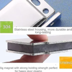 28 kg stærk magnetisk skabsdørsmagnet, 2 stk. magnetiske skabsdørlåse i rustfrit stål til møbler, stærk kraftig magnet til skuffer [DB]