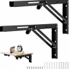 2 kraftige foldbare hyldeknægte, 500x170 mm, sort, kompatible med garageværksted, vægmonterbare