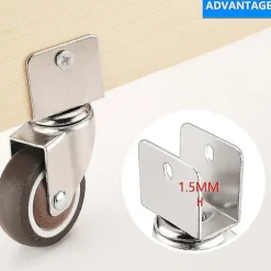 1.5 Møbel Krybbe Hjul Kabinet Klemme Med Bremsehjul Blød Gummi N0.1 22mm