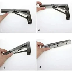 350 mm foldbar støtte, foldbar konsolstøtte i rustfrit stål