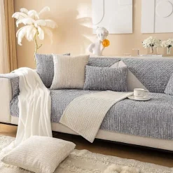 2023 Nye Sofabetræk Chenille Sofabetræk Til 3 Personers Sofa, Skridsikkert L-formet Sofabetræk, Møbelbeskytter Sofabetræk Til Hynder Grey Sofa cushion 90x160cm | Fyndiq