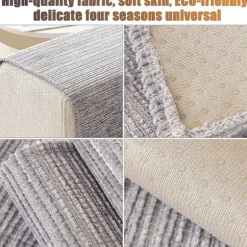 2023 Nye Sofabetræk Chenille Sofabetræk Til 3 Personers Sofa, Skridsikkert L-formet Sofabetræk, Møbelbeskytter Sofabetræk Til Hynder Grey Sofa cushion 90x160cm | Fyndiq