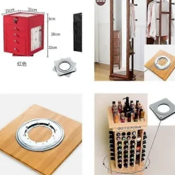 4 Pak 2 Tommer Kvadratisk Lazy Susan Drejeskive Lejer Tung Pligt Drejeskive