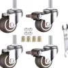 4 Pak Små Møbelhjul 25mm Bløde Tpe Gummi M6 X 15mm Gevind (2stk Med Bremse) (25mm)