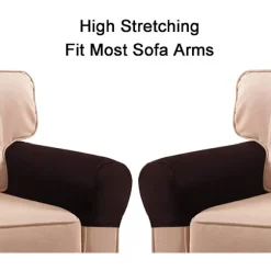 1 par PU læder sofa armlæn betræk til lænestol armlæn, S