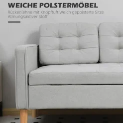 2 pers. sofa, sofa med opbevaringsplads, polstret sofa, dobbelt sofa med fløjlslook til stue, soveværelse, 117x 62 x 78 cm
