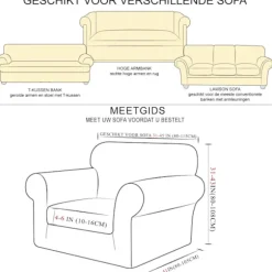 1 person (1 sofaovertræk + 1 pudebetræk) sofaovertræk, Jacquard lænestolbetræk sofaovertræk, strækbar spandex stræk sofa stolbetræk møbler Pro