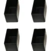 8 rektangulære stolebenshætter, rektangulære stolebenshætter, skridsikre tykke stolebenshætter, sorte, 25 x 38 mm