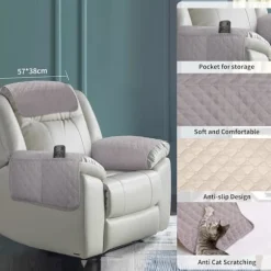 (1 sæde Recliner) Armlænsbetræk, Hovedstøttebetræk til Recliner Sofa