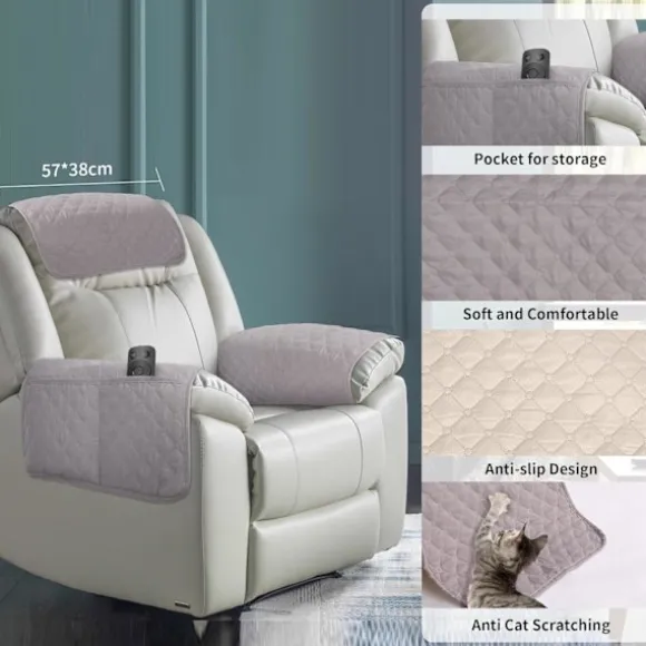 (1 sæde Recliner) Armlænsbetræk, Hovedstøttebetræk til Recliner Sofa