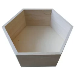 6 sekskantede træhylder 27 x 23,5 x 10 cm beige