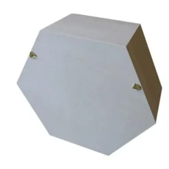 4 sekskantede træhylder 27 x 23,5 x 10 cm beige