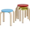 4 stableskamler med trædepuder af filt, birkekrydsfiner, lakeret, farvet
