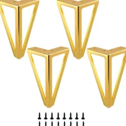 4 stk. 15 cm gyldne metalmøbelben, udskiftningsmøbelben, Su