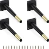 4 stk. 20 cm Metal Møbelben Sofabord Skrå