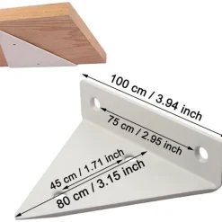 4 stk. - Hyldeknægte - 10*8 cm - Vægmonteret flydende hyldeknægt - Skjult hyldeknægt
