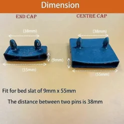 24 stk. 55 mm X 9 mm plastik lamelholder erstatningshætter til fastgørelse af trælameller sengebund Tw