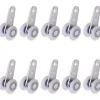 10 stk. 49 x 22 mm Metaltrisser med 2 stk. Plast Hjul til Skydedøre