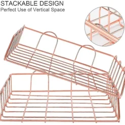 2 stk. A4 brevbakke stabelbar, metal skrivebordstilbehør arrangør dokumentbakke