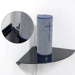 2 stk. Akryl Hjørnehylde Flydende Vægopbevaringsdisplayholder, sort