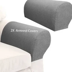 2 stk. armlænsbetræk Spandex Stretch Stof Vandtætte armbeskyttere Skridsikre møbelbeskyttere Betræk til lænestole Sofaer Recliner (Lysegrå)