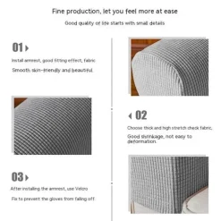 2 stk Beige Sofa Armlæn Beskytter Anti-Slip Stræk Sofa Armlæn Beskytter Møbel Armlæn Stol Beskytter Dæk Arm Beskytter Ærme