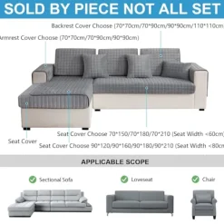 1 stk. Bløde Flanell Sofabetræk Vaskbare - Nye Sofahyndebetræk, Skridsikre Sofabetræk 1 2 3 Personers Sofabetræk (Grå, 70x210cm) 70*210cm