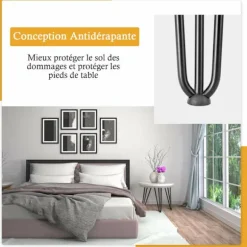 4 stk. DIY Pin-ben til bord og stole med 4 benbeskyttere - Krom H30CM-3 stænger KLB
