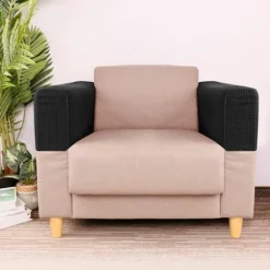 2 stk. Elastisk Sofa Armlænsbetræk Beskytter til Hjemmekontor Komfortabelt Sort Håndklæde til Sofaarmlæn Stilfuldt Let at Rengøre