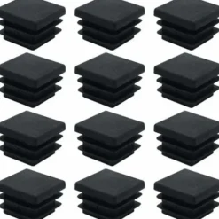 40 stk. firkantede plastpropper 20mm x 20mm sorte firkantede rørpropper firkantede rørindsatser plast endestykker til møbelben skabshylder stolben