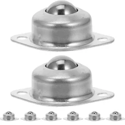 8 stk. flange monteret kugleoverføringsleje hjul metal stål bordrullekugle til transmission møbelkørestol [DB] Silver 5.00X3.50X2.00CM