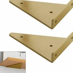 2 stk. Flydende Metal Trekant Hyldebeslag, Betterlife Skjult Blind Væg Hyldebeslag, Soveværelse Stue Badeværelse DIY Dekoration Støtte, 8x