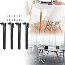 4 Stk. Foldbare Bordben Sammenklappelige Bordben Multipurpose Bærbare Stabile Til Natborde Bænk Computerbord Forsyninger - Qin Black Height 40cm
