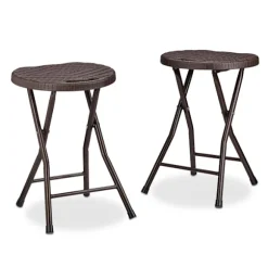 2 stk. Foldeskamler i rattan