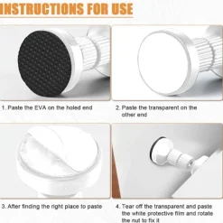 4 stk. (hvid) Anti-Shake Justerbar Gevind Senge Rammer, 42mm-110mm, Justerbar Hovedgærde Tårn til Seng, Garderobe, Sofa, Hovedgærde