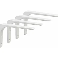 4 stk. hvide metalvæghylder 200 mm x 150 mm, kraftig støtte til industrikøkken og radiator, kompatibel med forskellige mærker