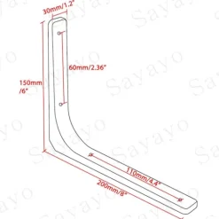 4 stk. hvide metalvæghylder 200 mm x 150 mm, kraftig støtte til industrikøkken og radiator, kompatibel med forskellige mærker